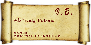 Várady Botond névjegykártya